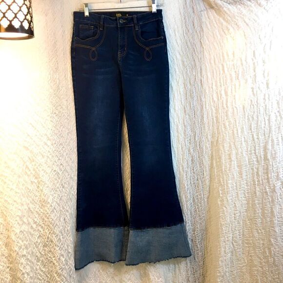 L&B  "Flare" Dark Wash Jeans Size 6 - Picture 1 of 15
